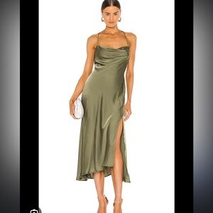 Astr Olive Green Midi Dress
